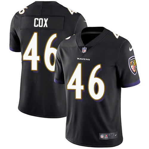 Nike Ravens #46 Morgan Cox Black Alternate Youth Stitched NFL Vapor Untouchable Limited Jersey
